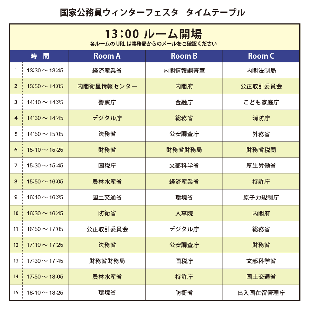 タイムテーブル